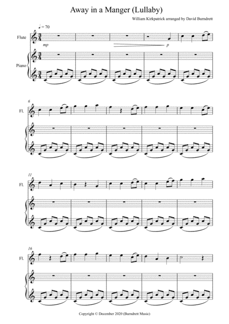 Away in a Manger (Lullaby) for Flute and Piano (arr. David Burndrett)