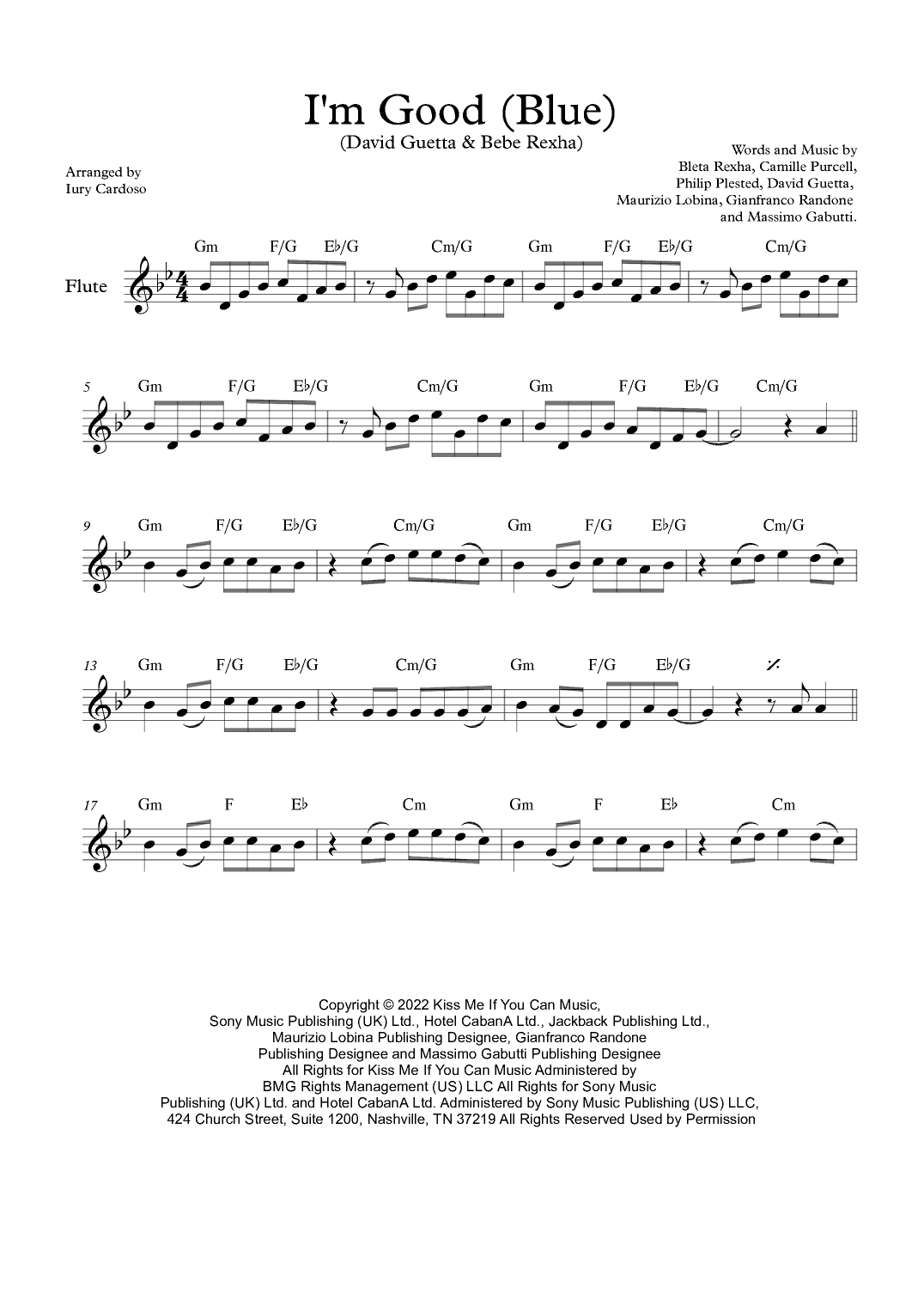 I'm Good (blue) (arr. Iury Cardoso)