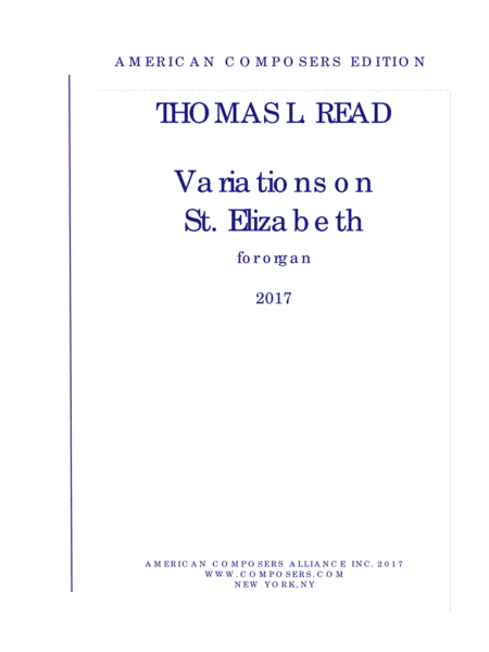 [Read] Variations on St. Elizabeth