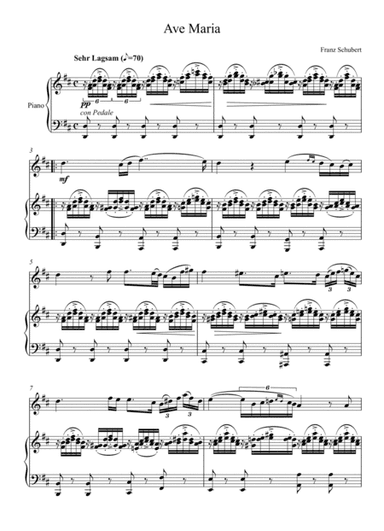Franz Schubert - Ave Maria (Violin Solo) - D Key (arr. André Laitano)