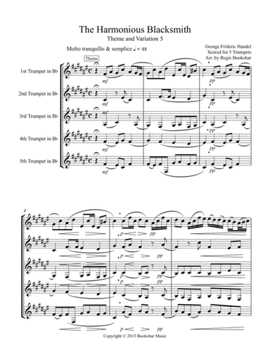 Harmonious Blacksmith, The (Trumpet Quintet) (arr. Regis Bookshar)