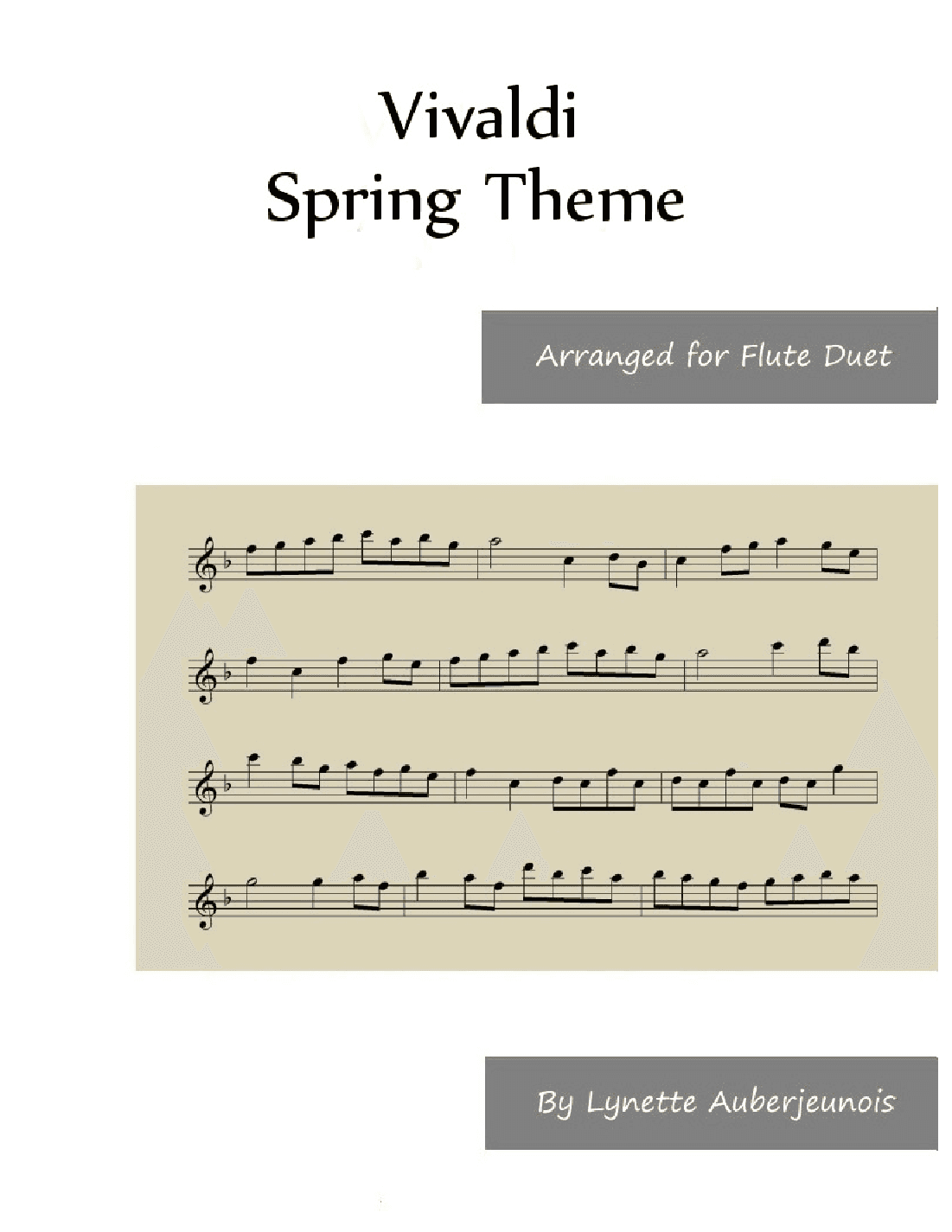Spring Theme - Flute Duet (arr. Lynette Auberjeunois)