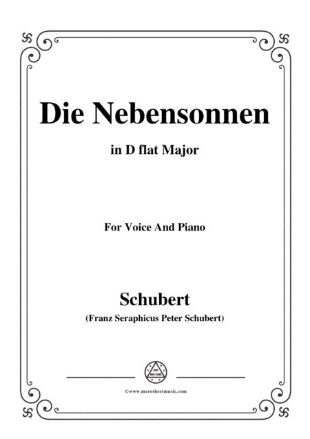 Schubert-Die Nebensonnen,in D flat Major,Op.89 No.23,for Voice and Piano (arr. MSM)