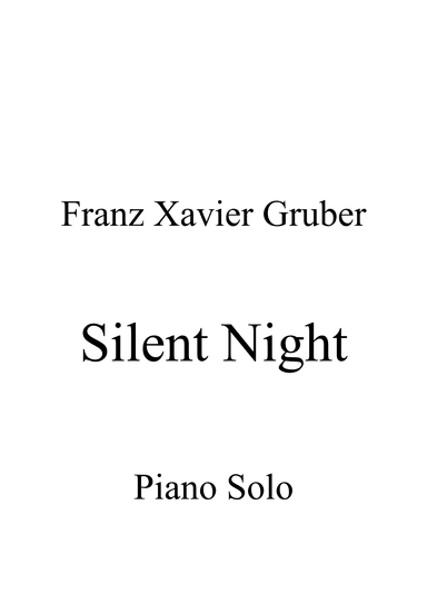 Silent Night - Piano Solo (arr. Ene Nixon)
