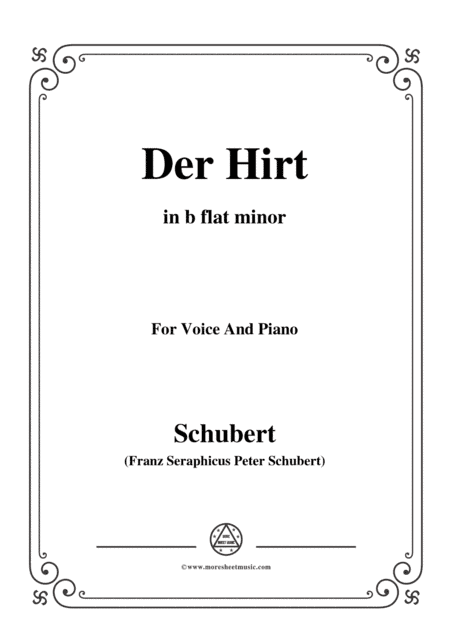 Schubert-Der Hirt,in b flat minor,D.490,for Voice and Piano (arr. MSM)