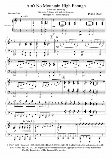 Ain't No Mountain High Enough (arr. Thomas Quigley)