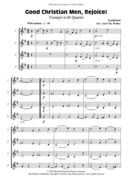 Good Christian Men, Rejoice! (arr. Gert Th. Walter)