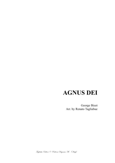 AGNUS DEI - Bizet - Arr. for Soprano, Alto and Piano/Organ (arr. Renato Tagliabue)