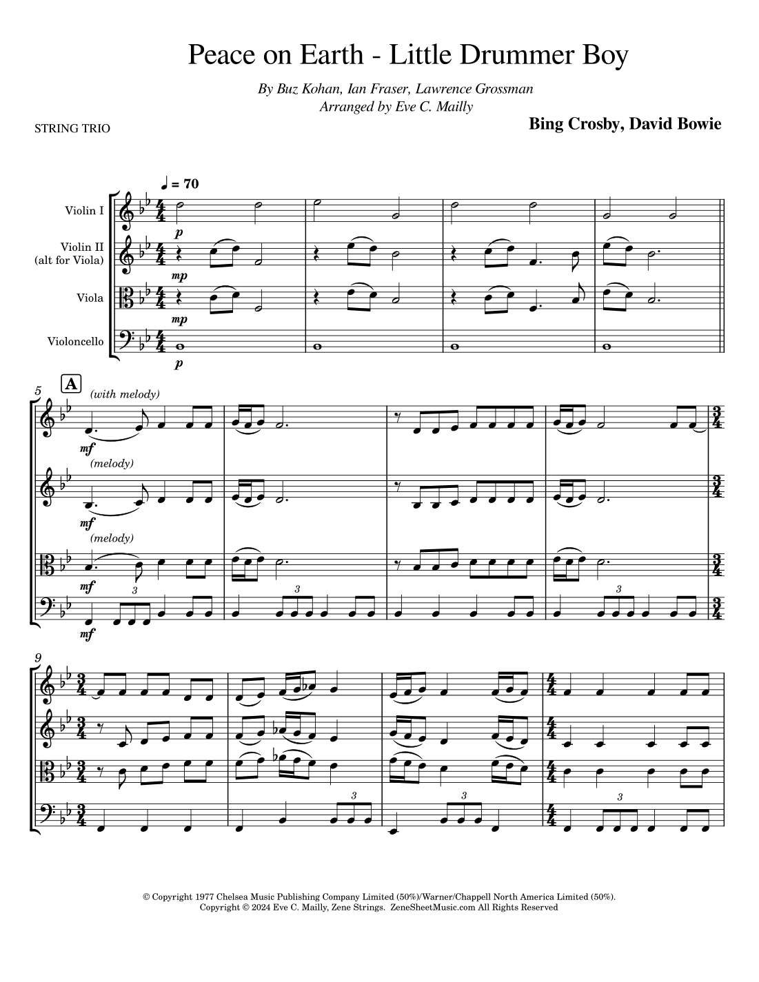 Peace On Earth (arr. Eve C. Mailly - Zene Strings)