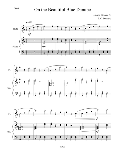 The Blue Danube (Flute Solo with Piano Accompaniment) (arr. B. C. Dockery)