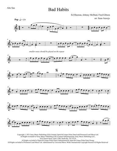 Bad Habits (arr. Sean Arawjo)