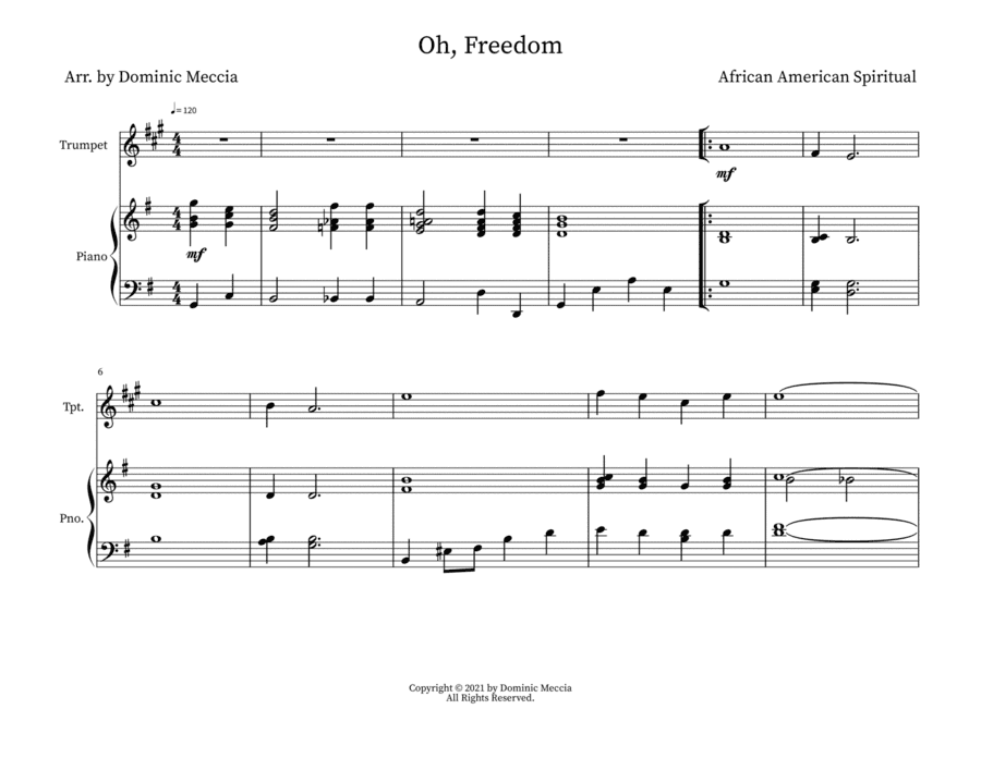 Oh, Freedom (arr. Dominic Meccia)