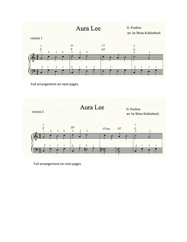 Aura Lee (arr. Brian Kehlenbach)