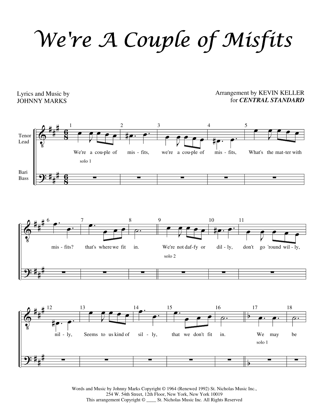 We're A Couple Of Misfits (arr. Kevin Keller)