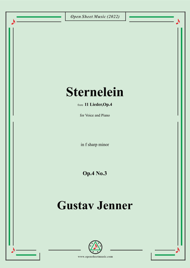 Jenner-Sternelein,in f sharp minor,Op.4 No.3 (arr. OSM Press)