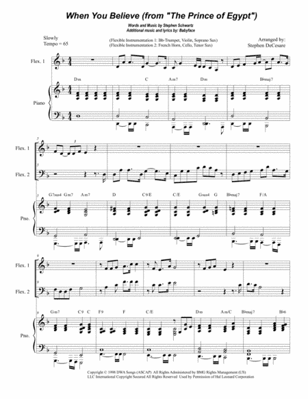 When You Believe (From The Prince Of Egypt) (arr. Stephen DeCesare)