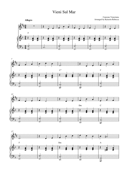 Vieni Sul Mar (arr. Kaiserin Rebecca)