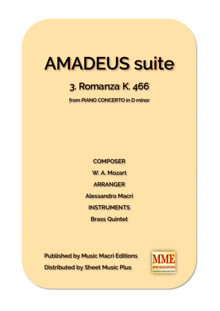 AMADEUS suite - 3. Romanza K. 466 from PIANO CONCERTO in D minor (arr. Alessandro Macrì)