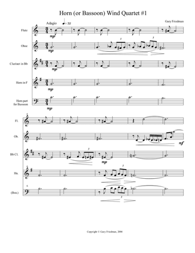 Horn (or Bassoon) Wind Quartet #1