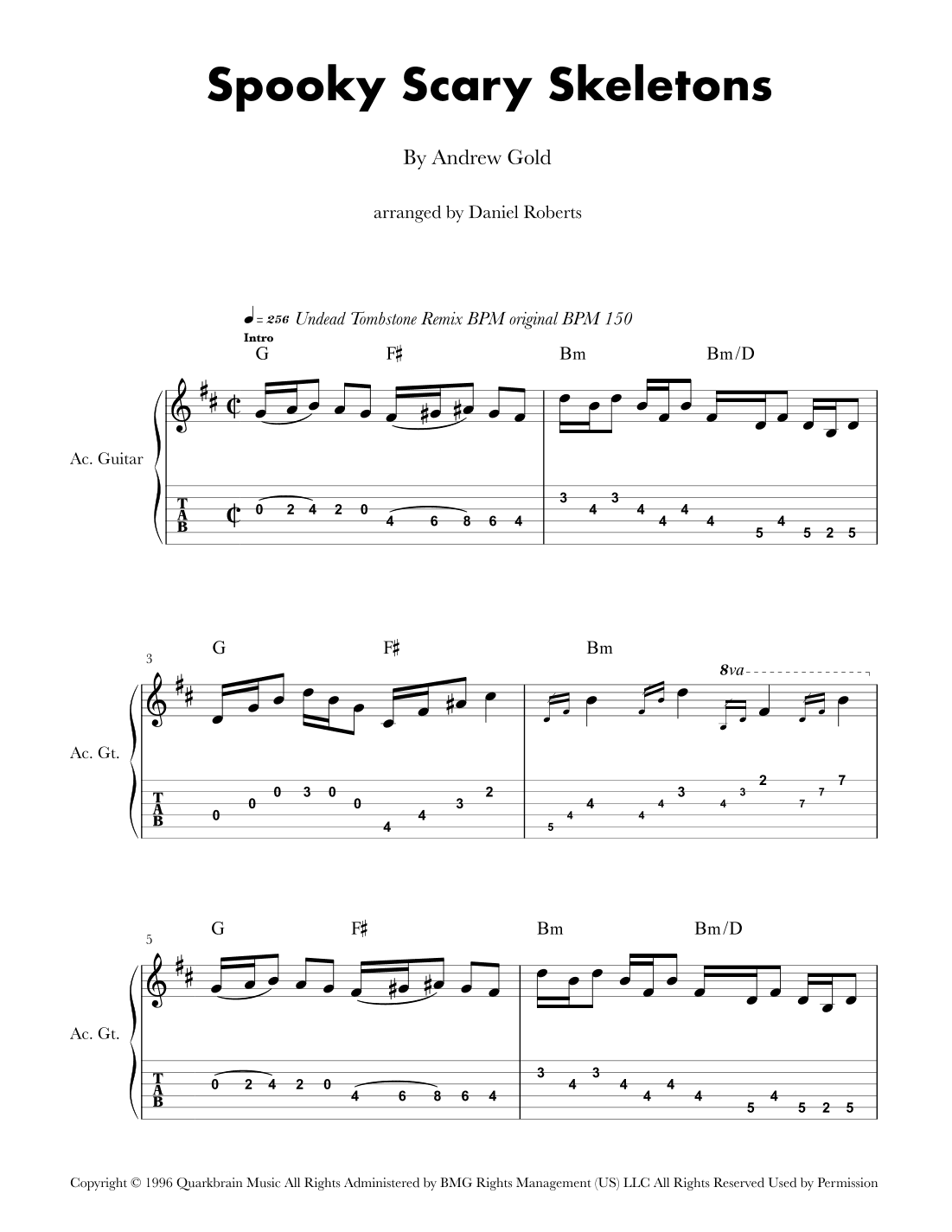 Spooky Scary Skeletons (arr. Daniel Roberts)
