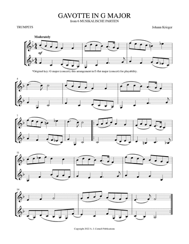 Gavotte in G Major (from 6 Musikalische Partien) (arr. Mark Phillips)