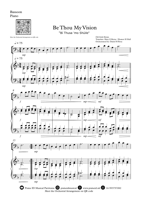 Be Thou My Vision - "Bí Thusa 'mo Shúile" - Easy Bassoon and Piano (arr. Daniel H Rosa)