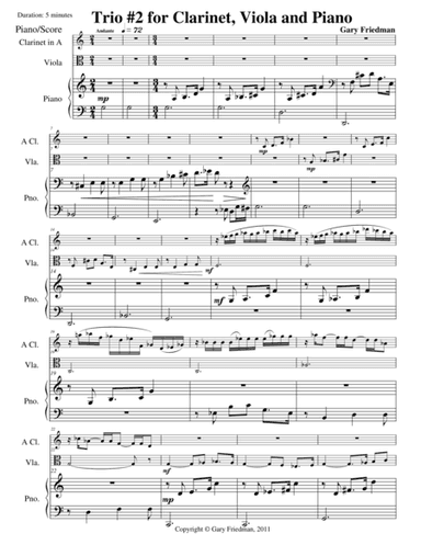Trio #2 for Clarinet, Viola, and Piano
