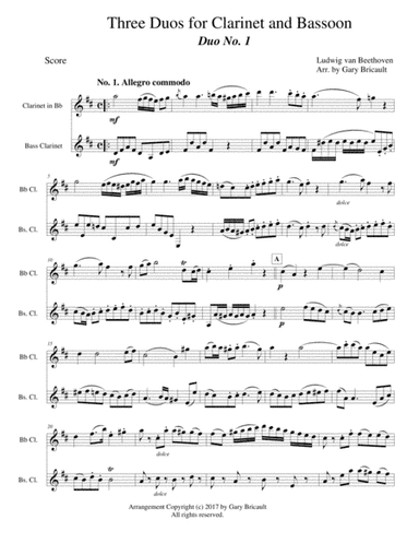 Three Duos for Clarinet and Bassoon (arr. Gary Bricault)