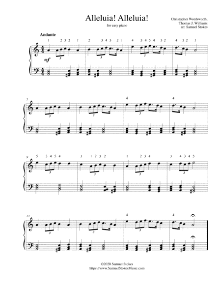 Alleluia! Alleluia! - for easy piano (arr. Samuel Stokes)