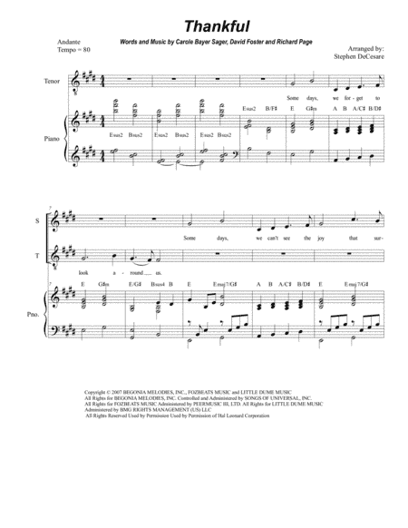 Thankful (arr. Stephen DeCesare)