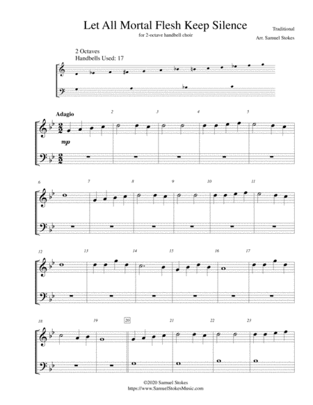Let All Mortal Flesh Keep Silence - for 2-octave handbell choir (arr. Samuel Stokes)