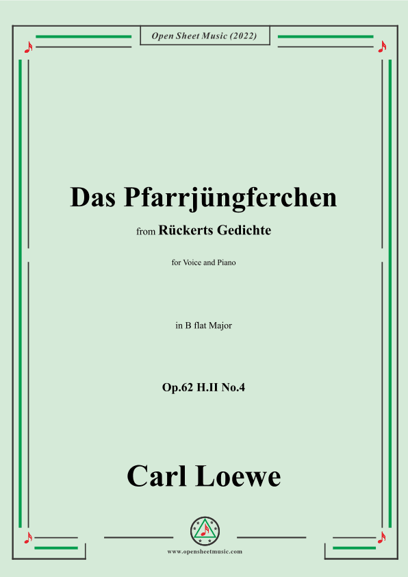 Loewe-Das Pfarrjüngferchen,Op.62 H.II No.4,in B flat Major (arr. OSM Press)