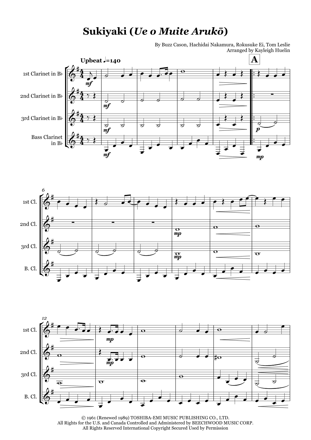 Sukiyaki (arr. Kayleigh Huelin)