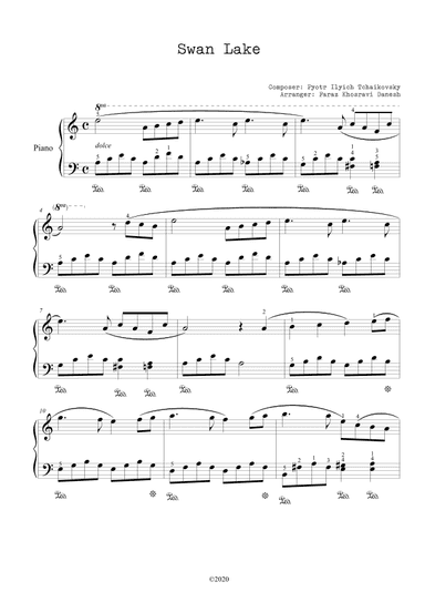 Swan Lake - Piano (arr. Faraz Khosravi Danesh)