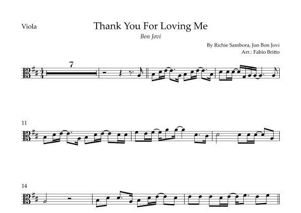 Thank You For Loving Me (arr. Fabio Britto)