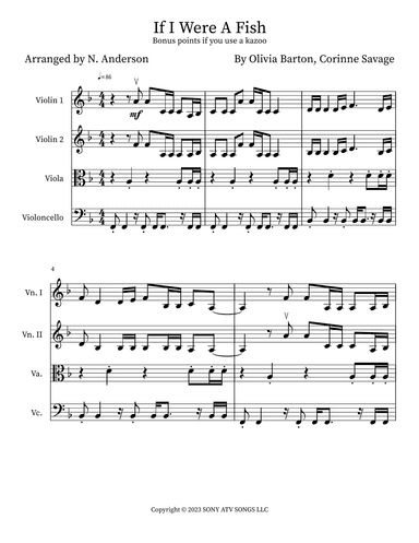 If I Were A Fish (arr. N. Anderson)