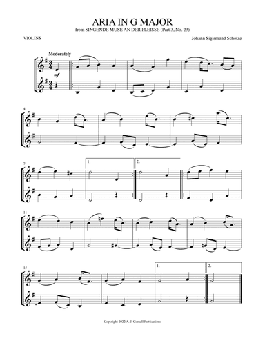 Aria in G Major (from Singende Muse an der Pleisse) (arr. Mark Phillips)
