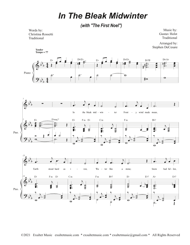 In The Bleak Midwinter (with "The First Noel") (Vocal solo) (arr. Stephen DeCesare)
