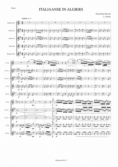 ITALIANA IN ARGEL QUINTETO SAX (arr. LEONARDO CHOFRE)