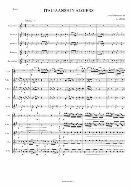 ITALIANA IN ARGEL QUINTETO SAX (arr. LEONARDO CHOFRE)