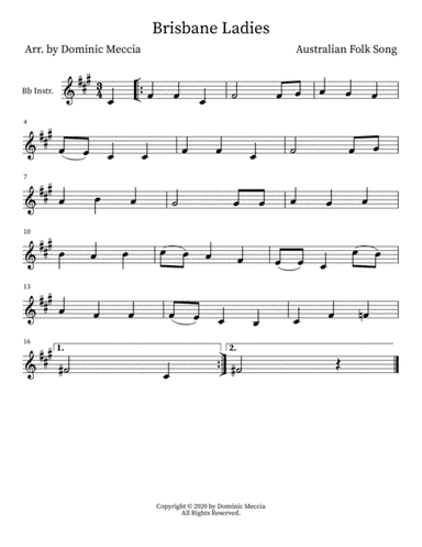 Brisbane Ladies (arr. Dominic Meccia)
