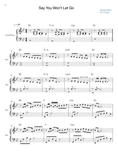 Say You Won't Let Go (arr. C.ying)