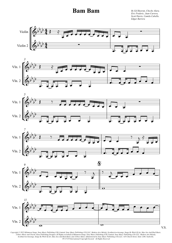 Bam Bam (arr. Wesley S. SIlva)