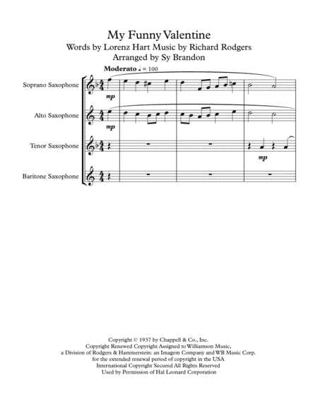 My Funny Valentine (arr. Sy Brandon)
