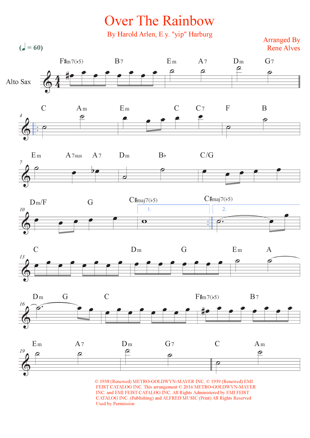 Over The Rainbow (arr. Rene Alves)