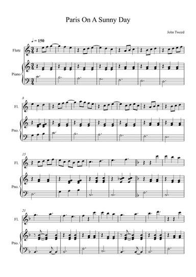 Paris On A Summer Day for Flute and Piano