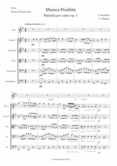 Musica Proibita - Full Score (arr. Nicola Marasco)