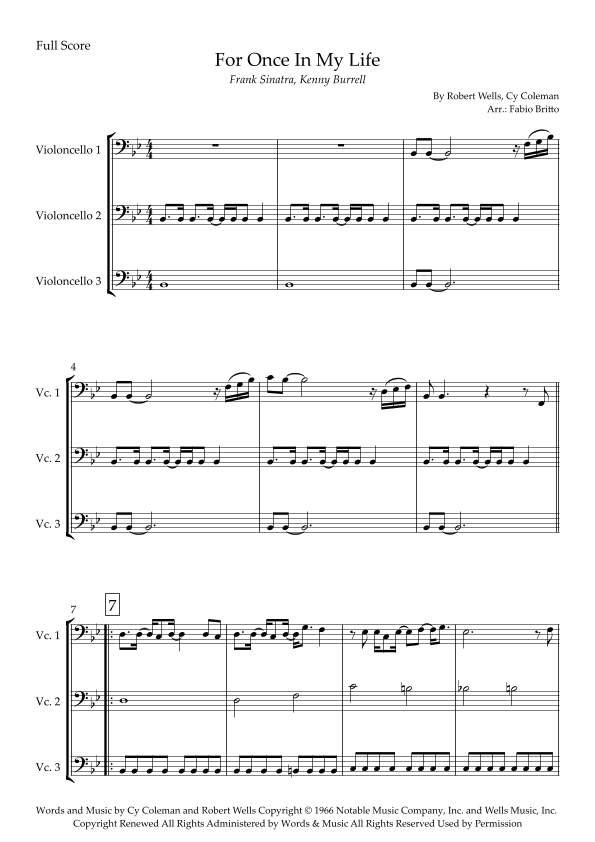 For Once In My Life (arr. Fabio Britto)