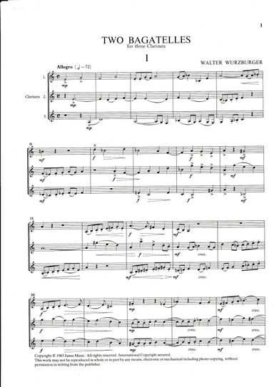 Two Bagatelles for three clarinets