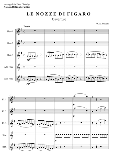 The Marriage of Figaro - OUVERTURE for Flute Choir (arr. Antonio Di Giamberardino)